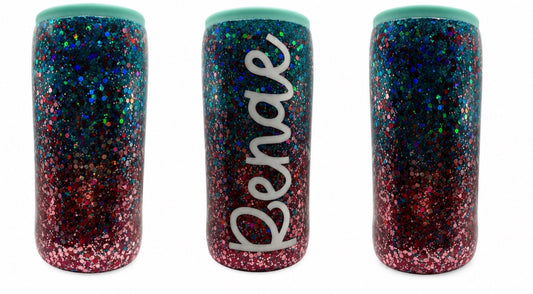 Personalized Glitter Skinny Can Koozie